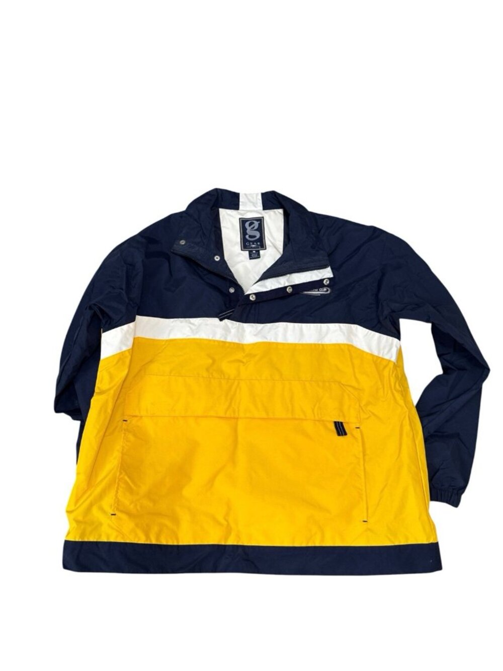 Gear for Sports L Windbreaker Breeders Cup Patch Y2K Vibe Blue & Yellow Pullover - Picture 3 of 6